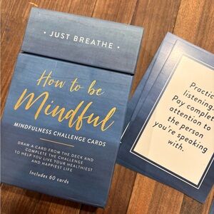 Mindfulness Challenge Cards in Blue and Gold